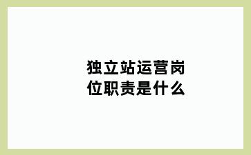 独立站运营岗位职责是什么