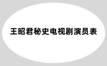 王昭君秘史电视剧演员表