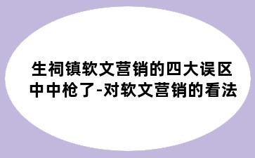 生祠镇软文营销的四大误区中中枪了-对软文营销的看法