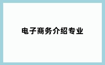 电子商务介绍专业