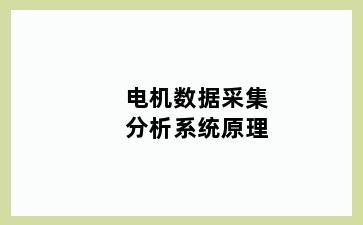 电机数据采集分析系统原理