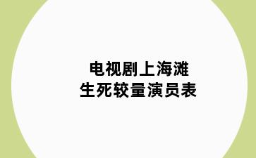 电视剧上海滩生死较量演员表