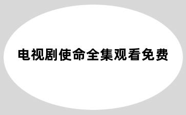 电视剧使命全集观看免费