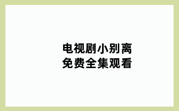 电视剧小别离免费全集观看