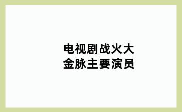 电视剧战火大金脉主要演员