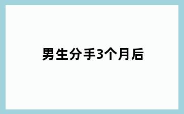 男生分手3个月后