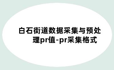 白石街道数据采集与预处理pr值-pr采集格式