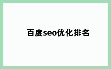 百度seo优化排名