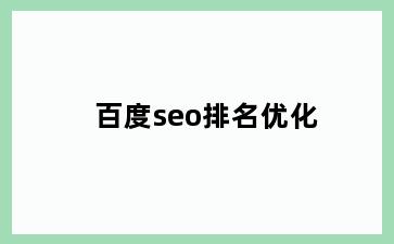 百度seo排名优化