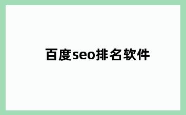 百度seo排名软件