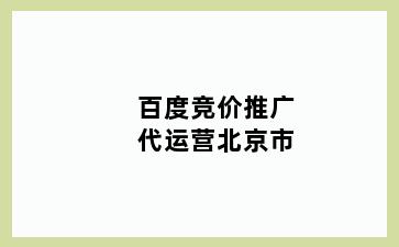 百度竞价推广代运营北京市