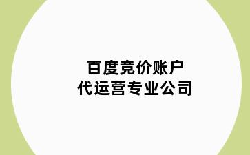 百度竞价账户代运营专业公司