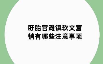 盱眙官滩镇软文营销有哪些注意事项