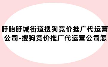 盱眙盱城街道搜狗竞价推广代运营公司-搜狗竞价推广代运营公司怎么样