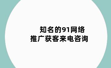 知名的91网络推广获客来电咨询