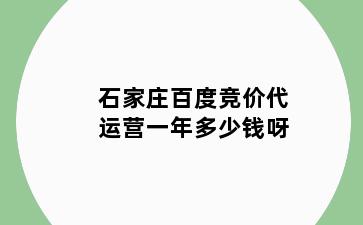 石家庄百度竞价代运营一年多少钱呀