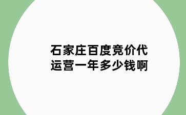 石家庄百度竞价代运营一年多少钱啊