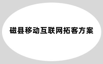 磁县移动互联网拓客方案