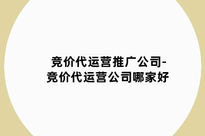 竞价代运营推广公司-竞价代运营公司哪家好