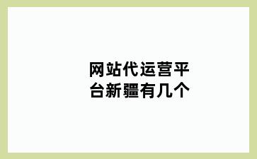 网站代运营平台新疆有几个