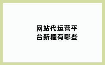 网站代运营平台新疆有哪些