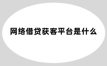 网络借贷获客平台是什么