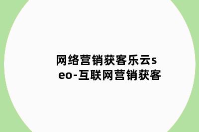 网络营销获客乐云seo-互联网营销获客