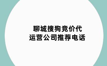 聊城搜狗竞价代运营公司推荐电话