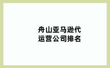 舟山亚马逊代运营公司排名