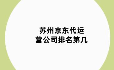 苏州京东代运营公司排名第几