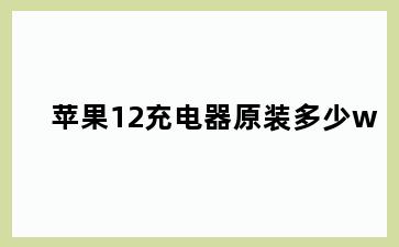 苹果12充电器原装多少w