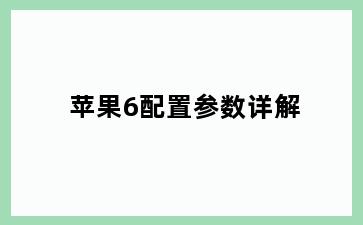 苹果6配置参数详解