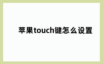 苹果touch键怎么设置