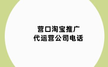 营口淘宝推广代运营公司电话