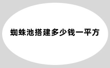 蜘蛛池搭建多少钱一平方