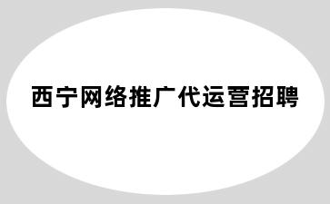 西宁网络推广代运营招聘