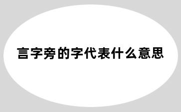 言字旁的字代表什么意思