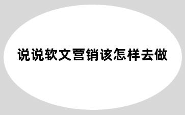 说说软文营销该怎样去做