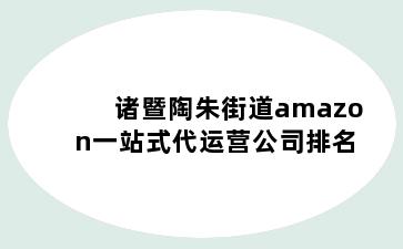 诸暨陶朱街道amazon一站式代运营公司排名