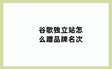 谷歌独立站怎么蹭品牌名次