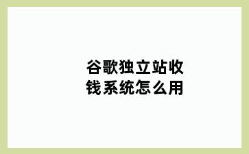 谷歌独立站收钱系统怎么用