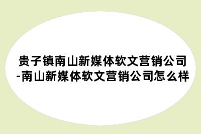 贵子镇南山新媒体软文营销公司-南山新媒体软文营销公司怎么样