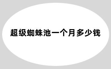 超级蜘蛛池一个月多少钱