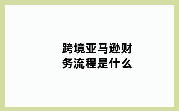 跨境亚马逊财务流程是什么