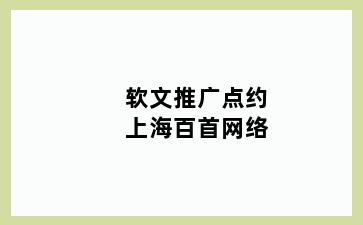 软文推广点约上海百首网络