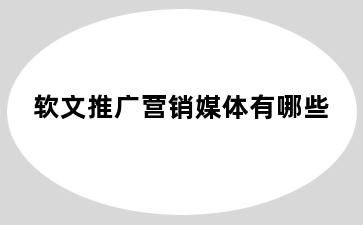 软文推广营销媒体有哪些