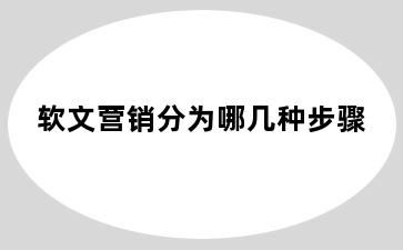 软文营销分为哪几种步骤