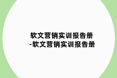 软文营销实训报告册-软文营销实训报告册