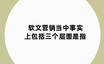 软文营销当中事实上包括三个层面是指