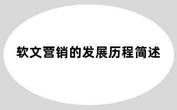 软文营销的发展历程简述